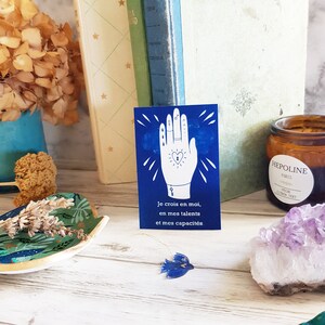Cartes mantras oracle, affirmations positives, 18 cartes. cyanotype image 6