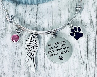 Pet Memorial Bracelet, cat jewelry, pet loss gift charm bracelet, dog remembrance bracelet, pet sympathy gift, dog bereavement jewelry