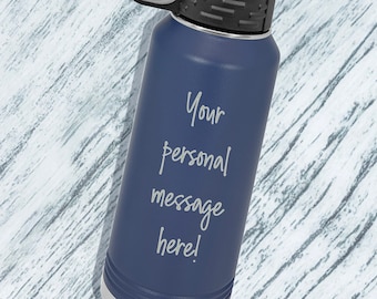 Personalized Water Bottle with straw, custom engraved gift, insulated water bottle, personalized gift, custom water bottle funny gift