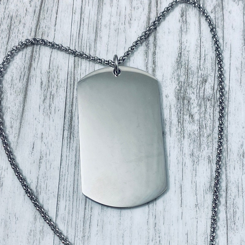 Carnegie Weathered Tartan Crest Dog Tag Necklace