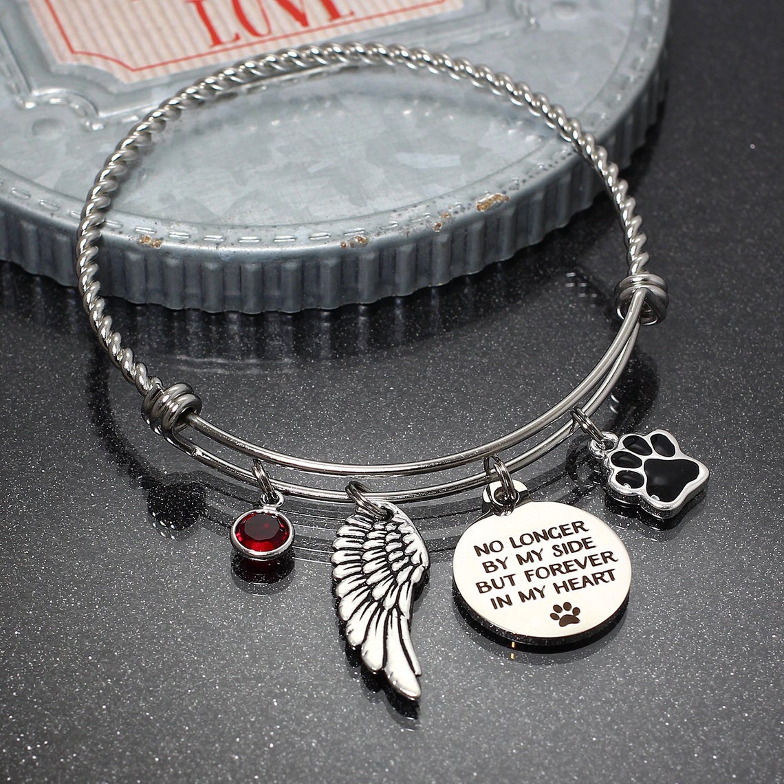 Pet Memorial Bracelet Cat Jewelry Pet Loss Gift Charm Etsy Australia