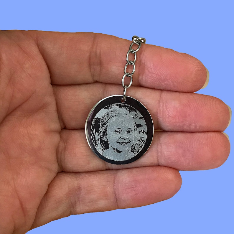 Picture Keychain Engraved Custom Portrait Photo Keepsake Etsy