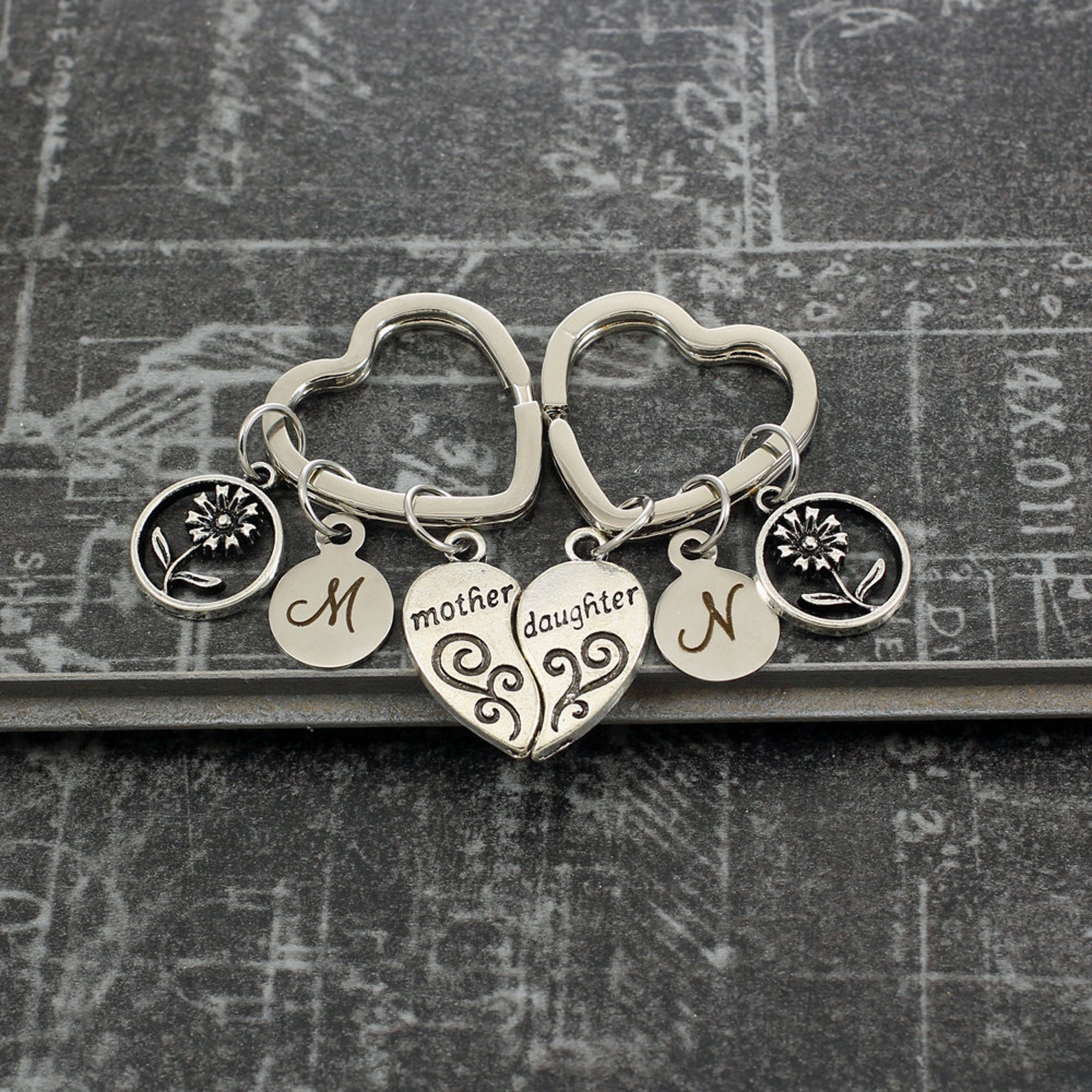 Mother Daughter Keychains Set of 2 Mom Daughter Gifts Etsy