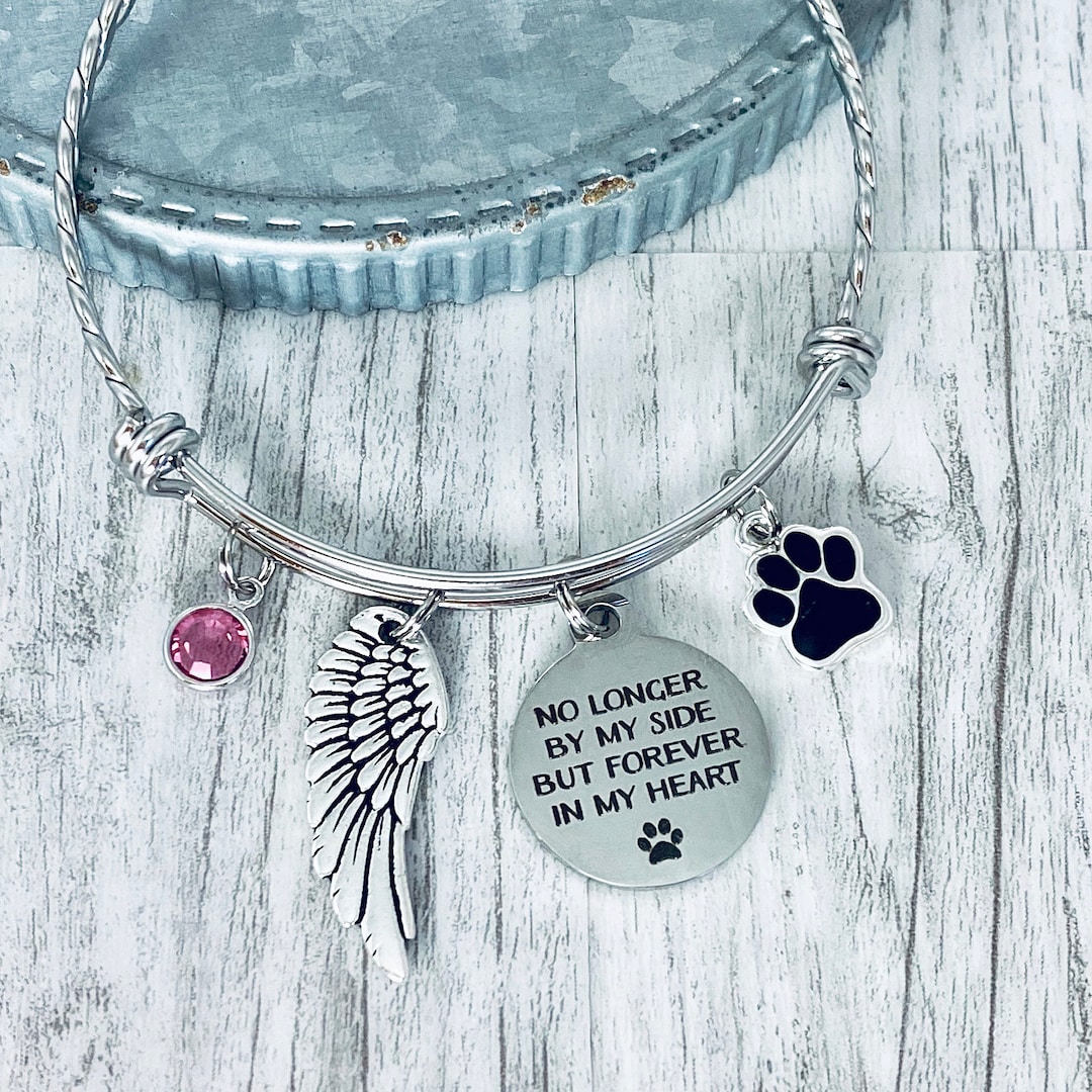 Pet Memorial Bracelet, Cat Jewelry, Pet Loss Gift Charm Bracelet, Dog