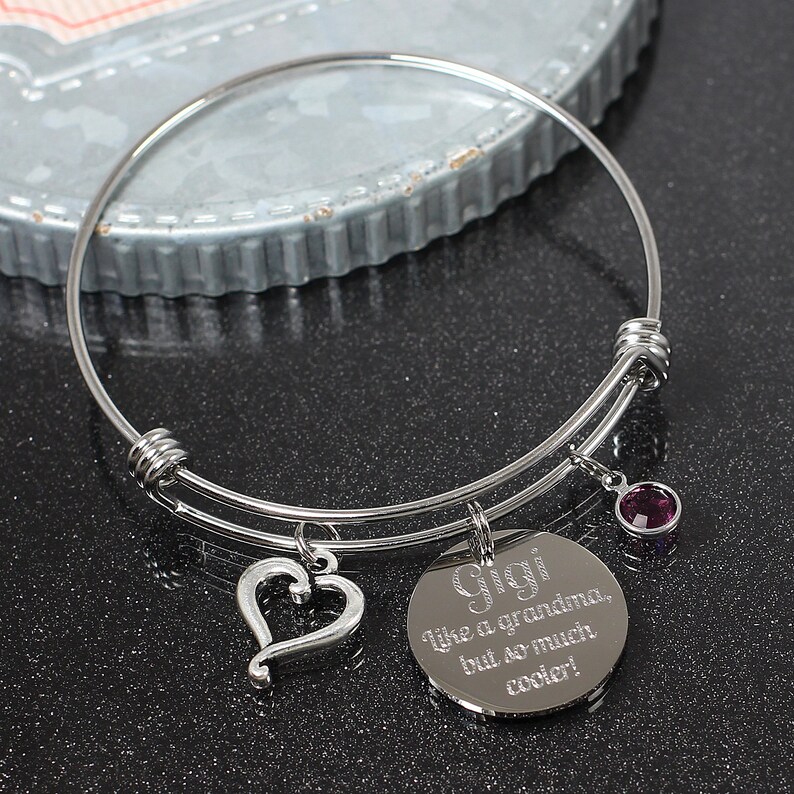Gigi Bracelet Grandma Gift Personalized Cool Grandma Etsy