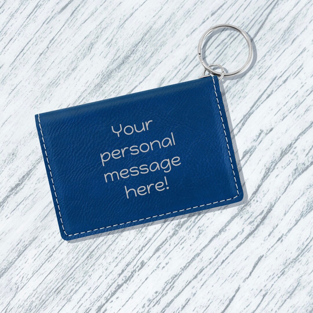Personalized Keychain Wallet Custom ID Holder Personalized Etsy
