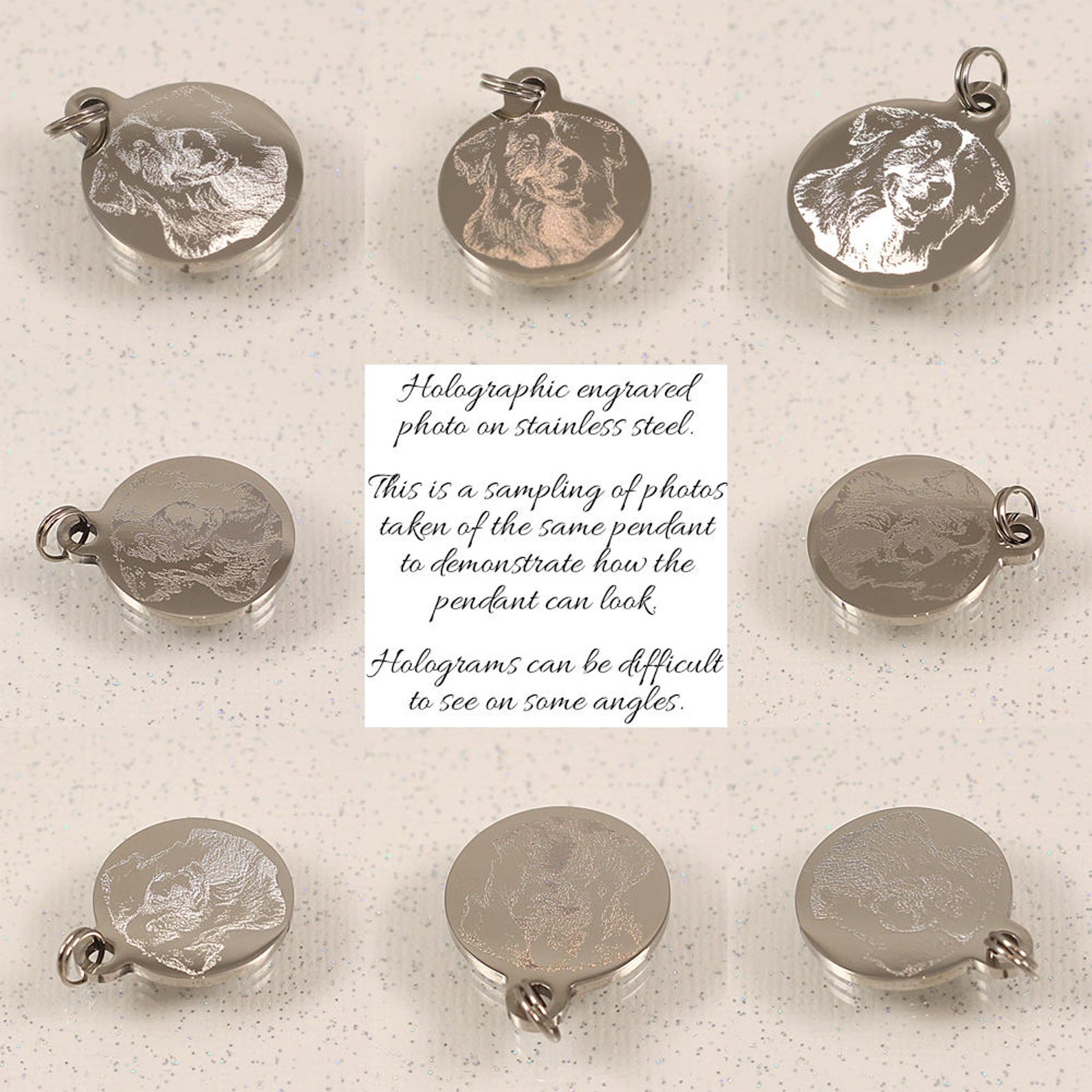 Engraved Picture Necklace Photo Pendant Necklace Custom Etsy