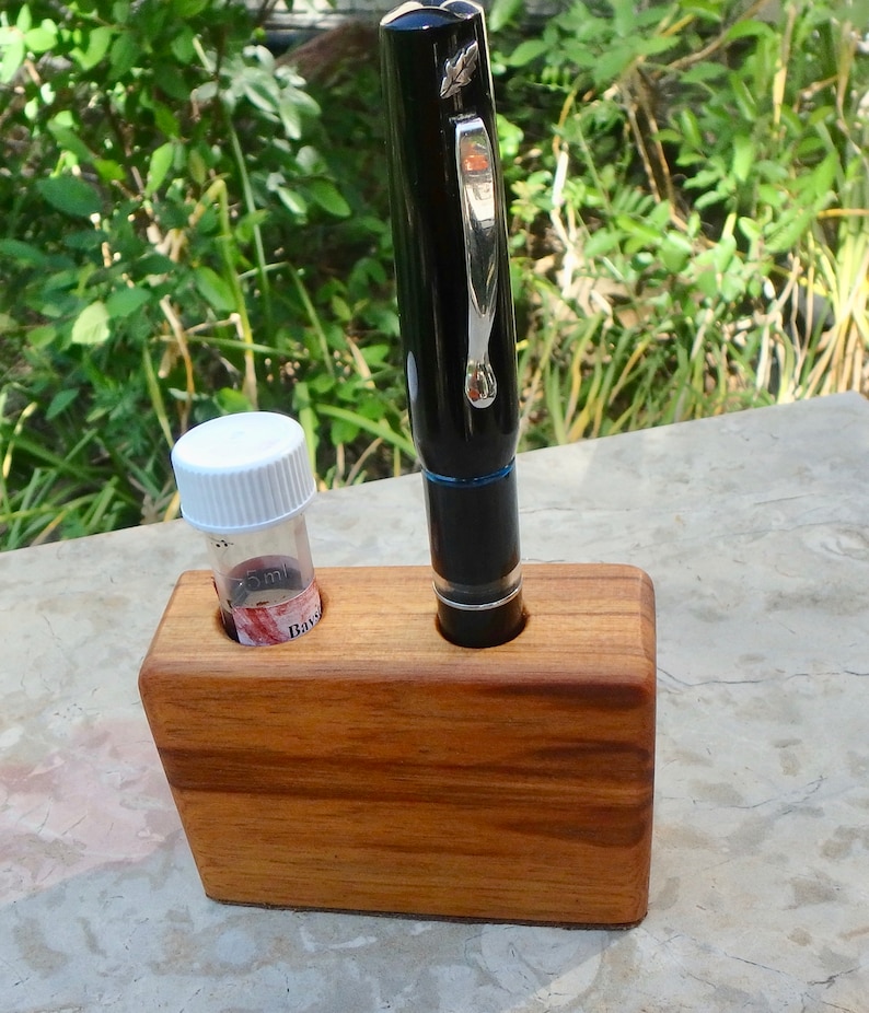 Wood Pen Holder Eyedropper Fountain Pen & Ink Holder The Etsy