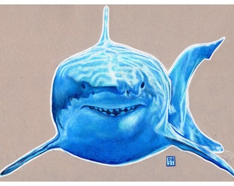 A4 Art Print - Great White Shark