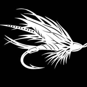 Fly Fishing Decal SVG, Black and White Fly Fishing Sticker, Fly Fishing Car Car Decal, Fly Fishing Bumper Sticker, Angler