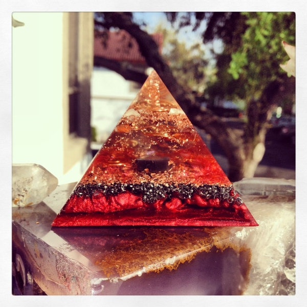 Root Chakra Love Orgonite Pyramid