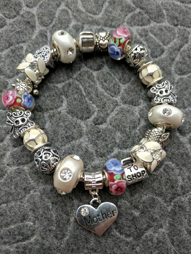 Mother Heart Charm European Bracelet