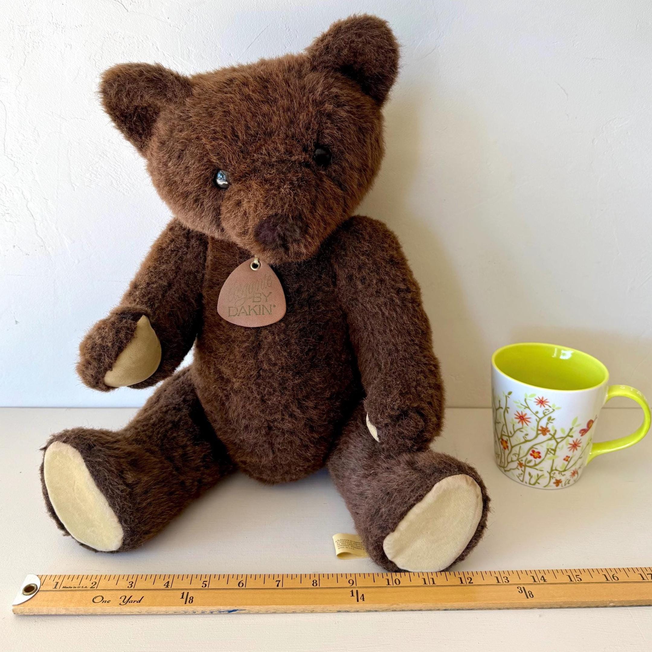 Vintage Dakin Jointed Teddy Bear: 1983 Elegante Plush, Made in USA