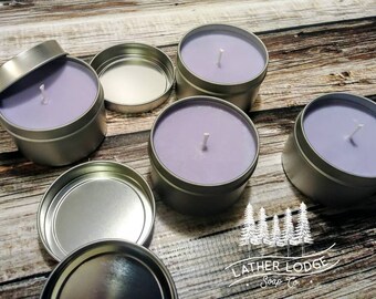 Black Raspberry Vanilla candle, 4 oz candle in tin with lid. Candle, scented candle, soy wax candle, candle tin, small candle, raspberry