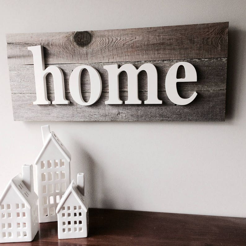 Home Sign Wall Decor Ready to Hang Reclaimed Wood Etsy