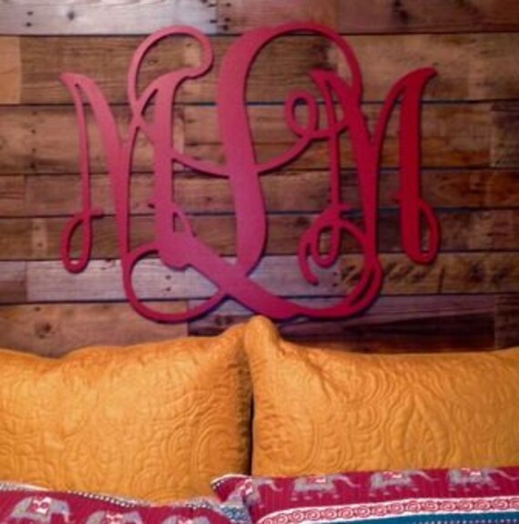 Dorm Room Decor Painted Monogram College Dorm Wall Art Etsy