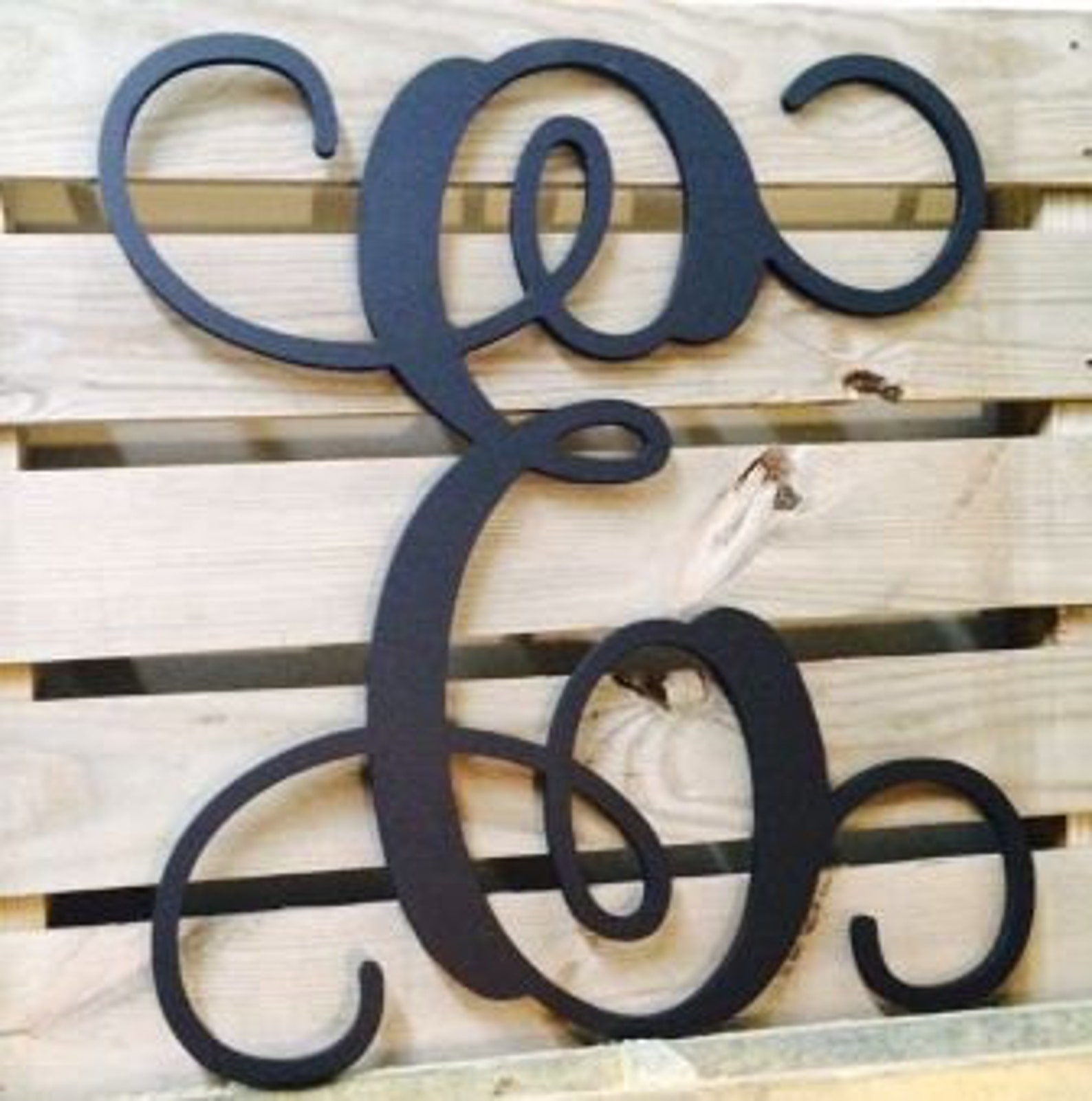 Monogram Wall Hanging Letter E Wedding Guest Book Wooden Etsy