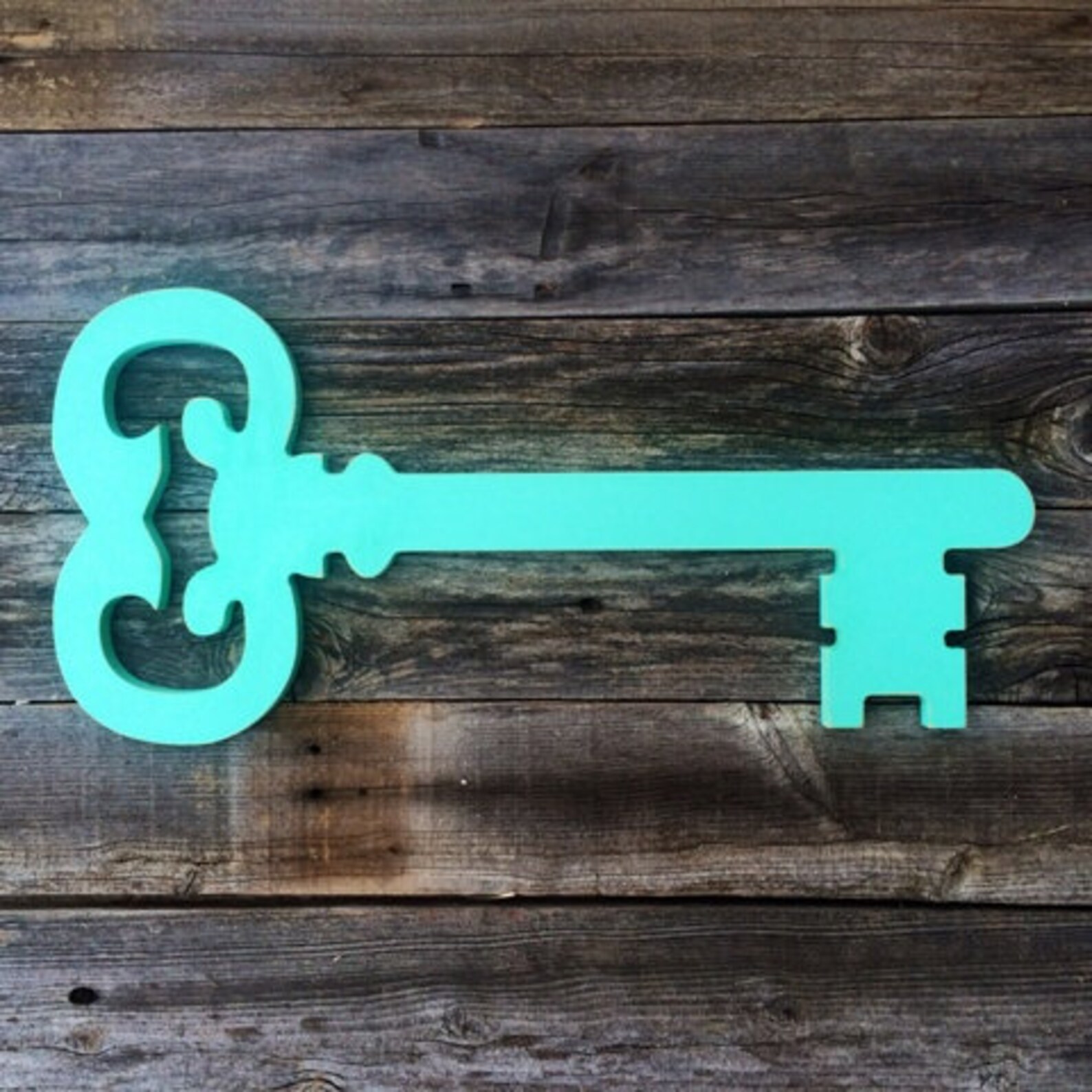 Wooden Skeleton Key Large Distressed Key Size Large Etsy