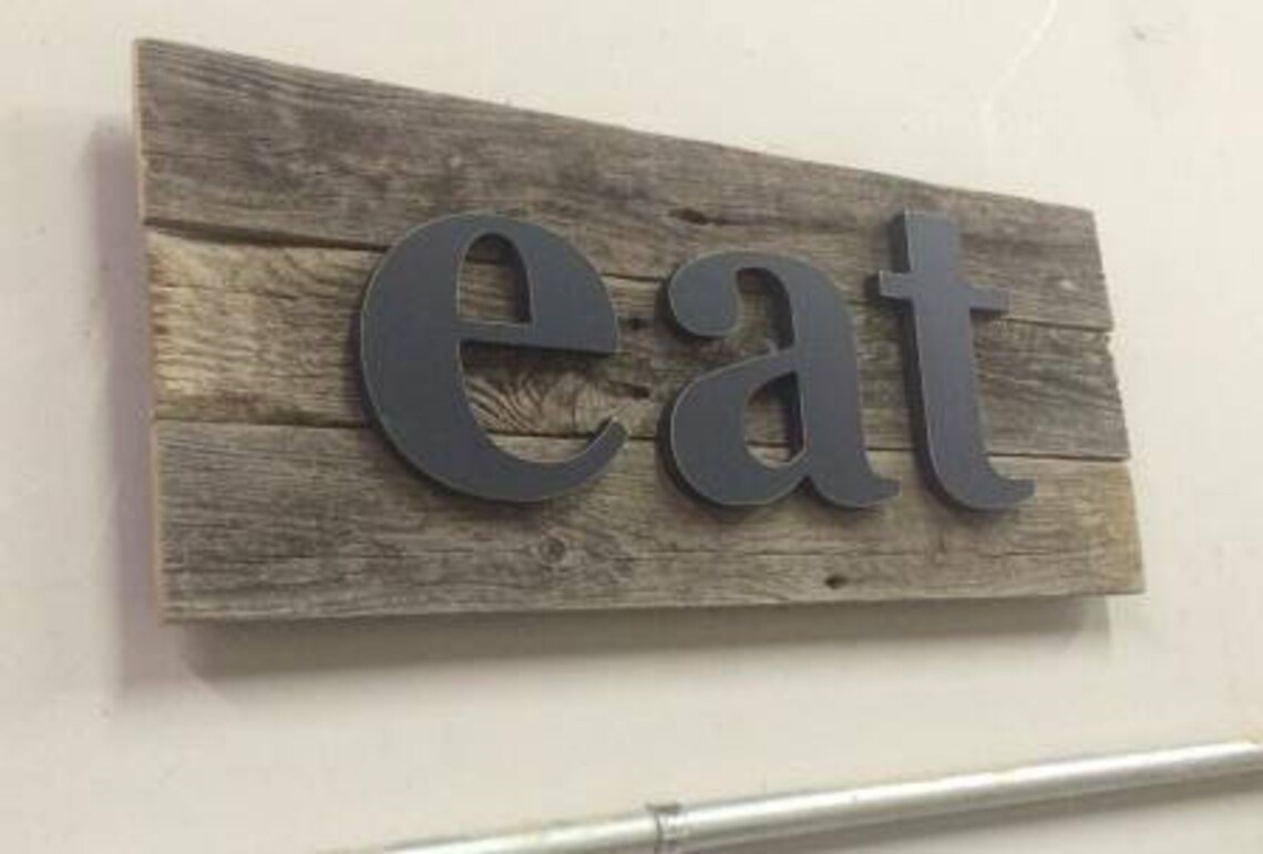 Farmhouse Kitchen Decor Eat Sign Wooden Wall Art Lower Etsy