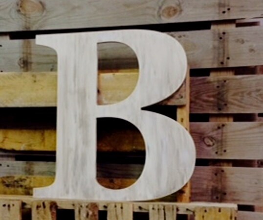 Wedding Guest Book Big wooden letter B distressed alphabet capital ha…