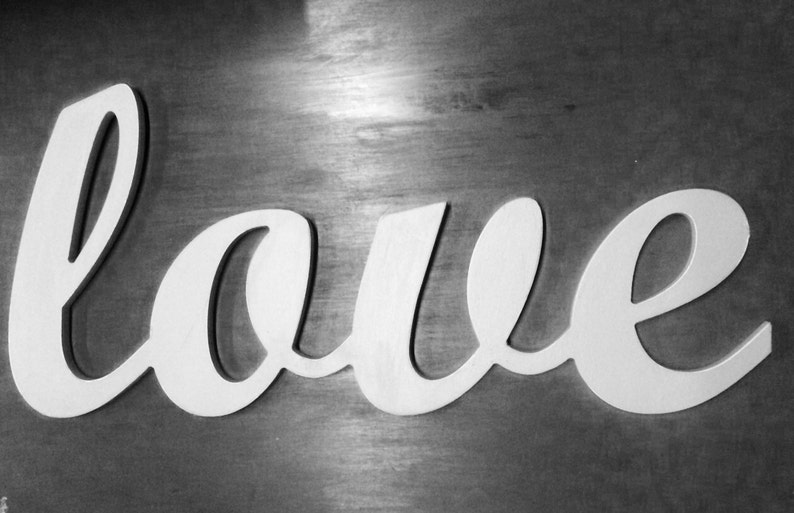 Family Large Wooden Letters Script Word Wooden Wall Art Etsy