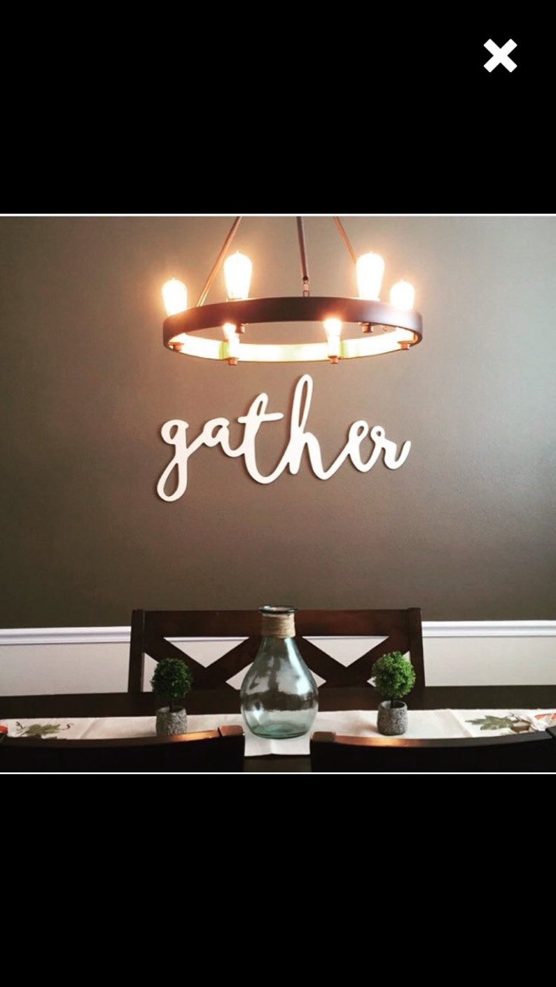 Farmhouse Kitchen Decor Gather Sign Wooden Wall Art Hand Etsy