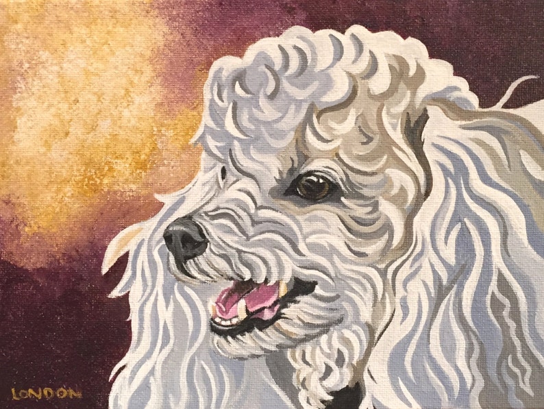 Note Cards White Poodle set of 6 image 1