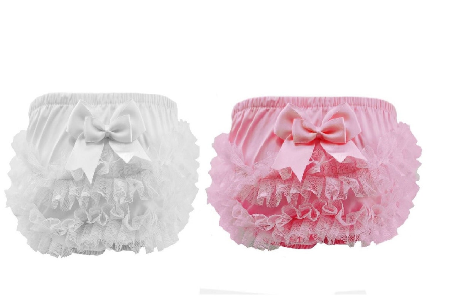 Baby Frilly Pants Nappy Diaper Cover White Frilly Pants Pink Frilly