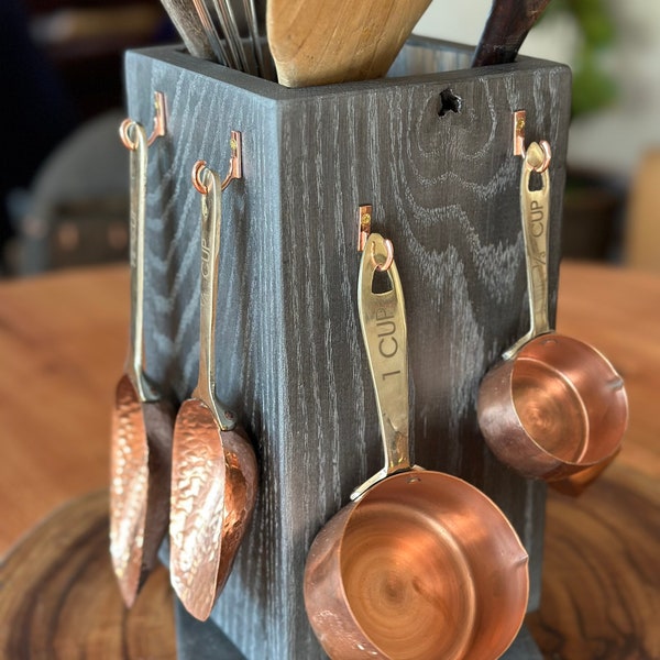 Wooden Lazy Susan Kitchen Utilities Holder Etsy