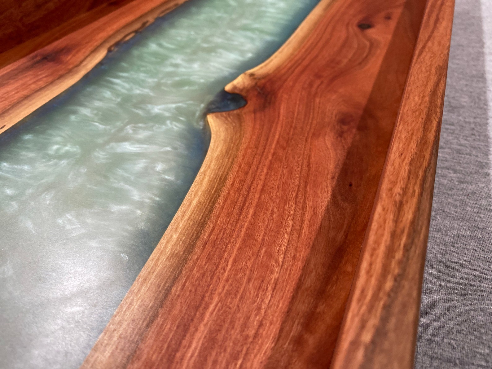 Epoxy river serving tray. Handmade one of a kind. Etsy