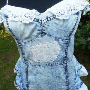 Recycled denim dress TALLY WEIJL , Mini dress for a girl in the style of Boho
