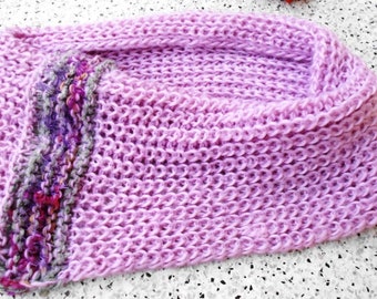 Hand-knitted infinity scarf, cloak, Handmade scarf in shades of pink, Ready to ship