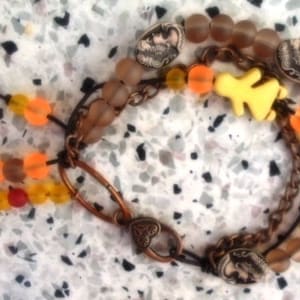 Handmade bracelets made of beads, Stylish bracelet in 2 rows, Boho bracelet