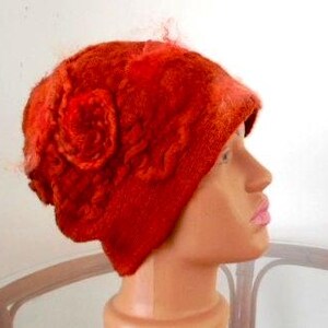 Felted Hat, Felted Handmade Hat, Felted Cap,Eco Fiber Art