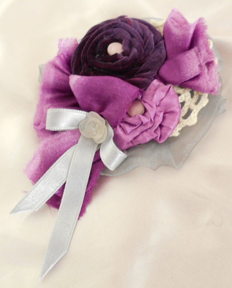Romantic Style Handmade Shabi Shik Brooch,Textile jewerly