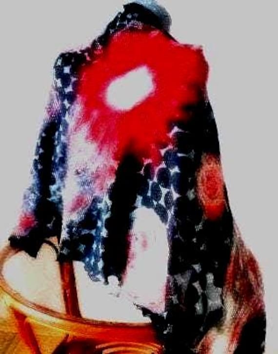 Felt  scarf, Nunofelt cloak, handmade product, unique work of art, organic materials, gift for a woman