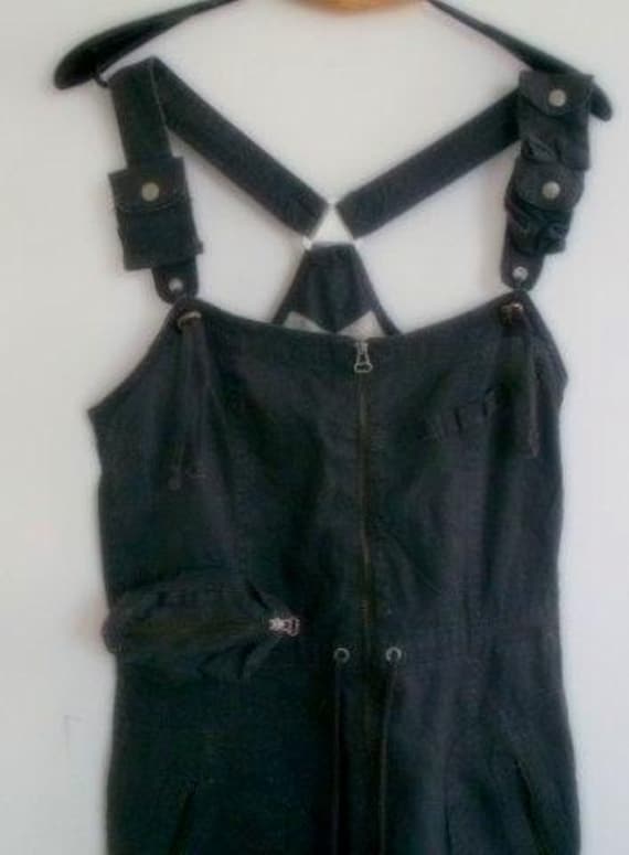 YAYA HYPE S overalls, Vintage dark gray overalls, Cotton and linen overalls