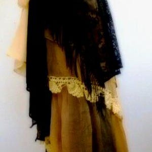 Unique Artistic Clothing Yellow and Black Recycled Chic Boho Bridal Skirt Festival Skirt Fairy Gypsy Shabby Shabby Chic image 6