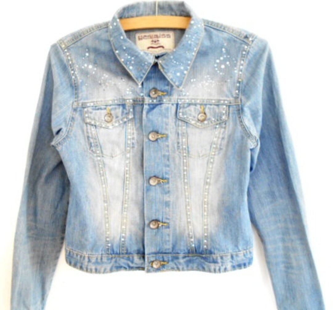 Denim Jacket YESSIMISS 100% Cotton Size M - Etsy