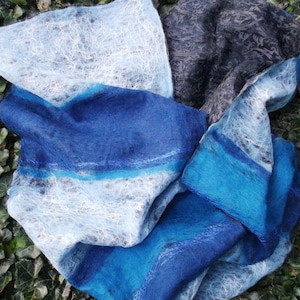 Men&#39;s Felt Shawl, Gift for Him,Felting accessory,Felt unique  scarf , Felt art scarf ,Felt fashion ,Felt shawl , Wet felting