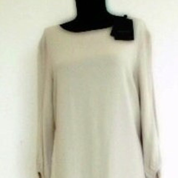 Elegant women's dress SAND, Made in Copenhagen, Vintage women's ecru dress with long sleeves