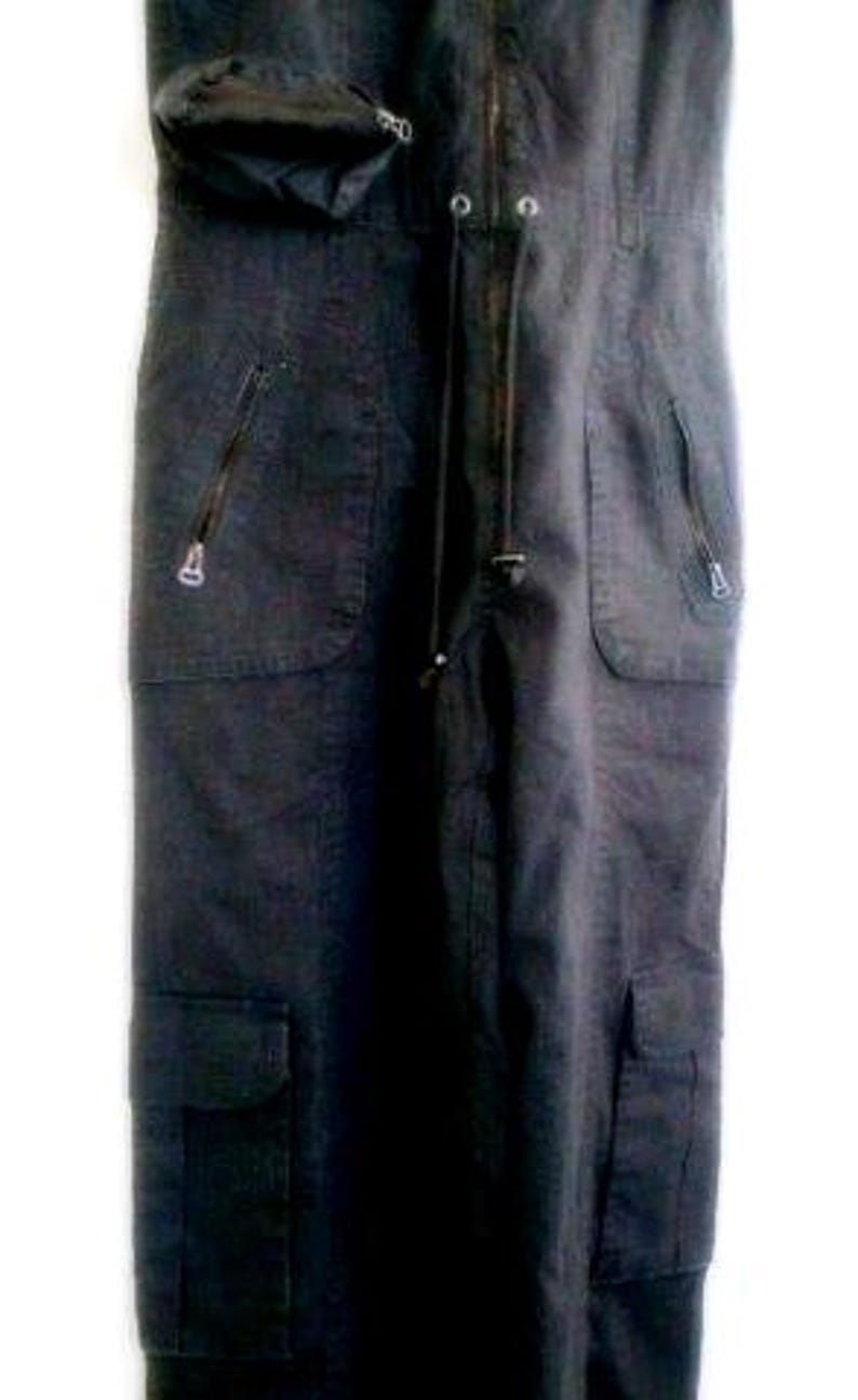 YAYA HYPE S overalls, Vintage dark gray overalls, Cotton and linen overalls image 7
