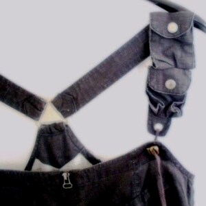 YAYA HYPE S overalls, Vintage dark gray overalls, Cotton and linen overalls image 9