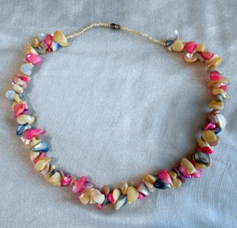 Collar de joyería vintage de los años 90, collar de conchas marinas imagen 4