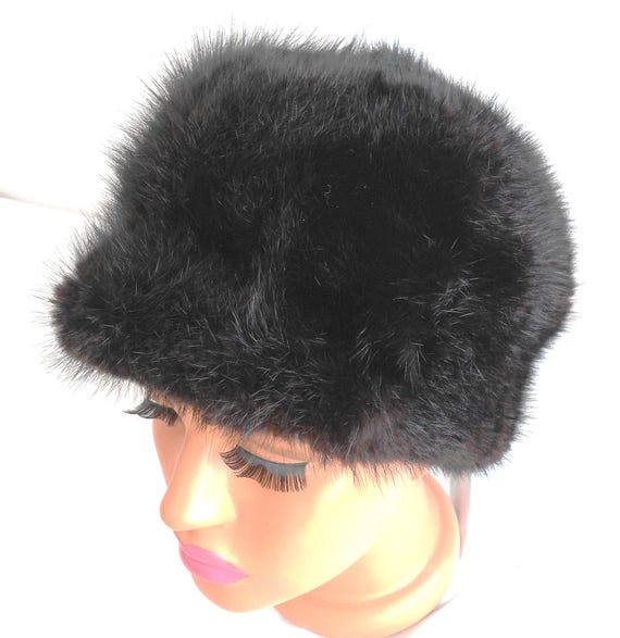 Vintage Elegant Black Mink Hat Mink Black Original Vintage Hats for Women for sale | eBay main image 2