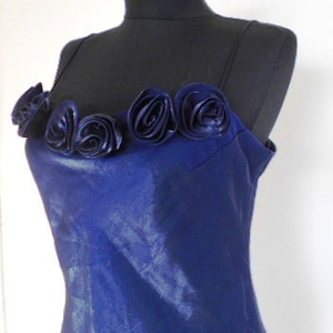 Vintage YESSICA dress,Vintage dress, Elegant polyester dress with brocade, Stylish dress with straps in dark purple