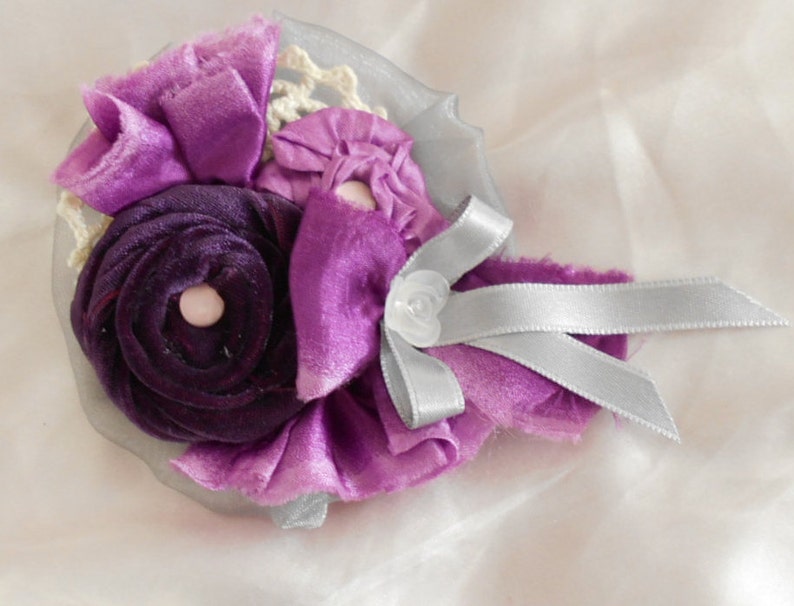Romantic Style Handmade Shabi Shik Brooch,Textile jewerly