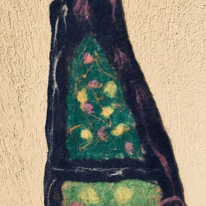 Felt Painting , A - Initial Felt Tapestry, Textile Art, Felt Wall Art, Abstract Felt Texture Hurts, Fiber Felt Wall Art, Needle Art