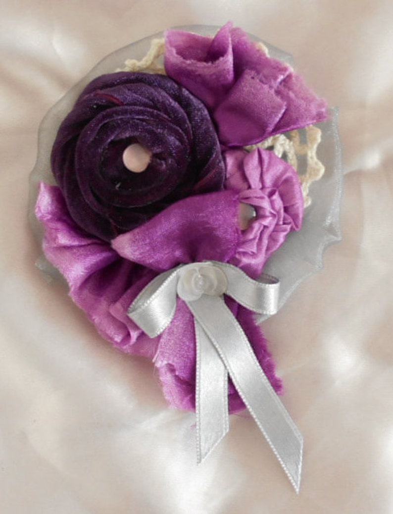 Romantic Style Handmade Shabi Shik Brooch,Textile jewerly