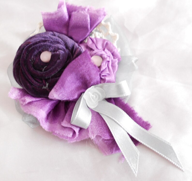 Romantic Style Handmade Shabi Shik Brooch,Textile jewerly
